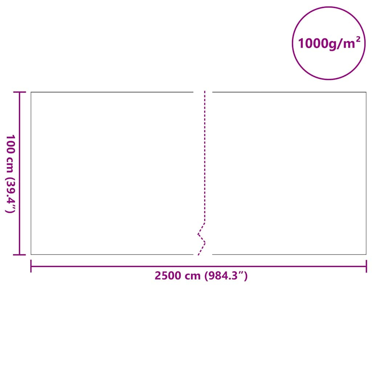 Ein Diagramm mit Abmessungen. Das Diagramm besteht aus zwei Rechtecken und einem Kreis mit Text.