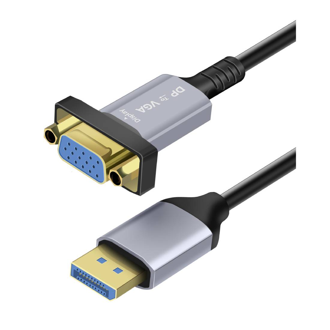 Un cavo DisplayPort a VGA con connettore USB.