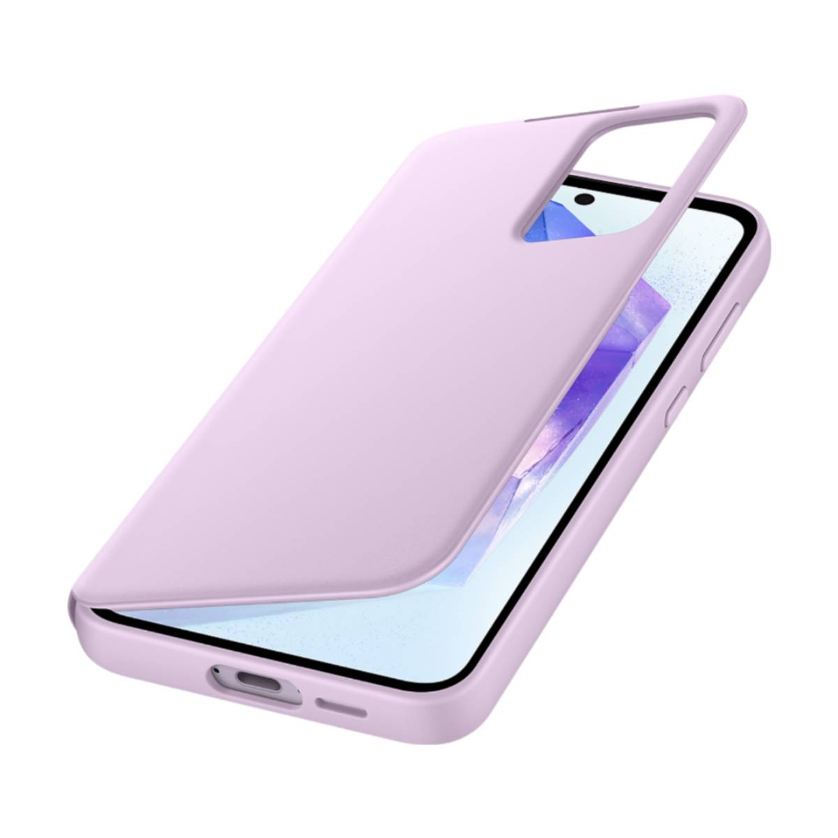 Rosa Handyhülle wird geöffnet. Das Telefon ist in der Hülle sichtbar.