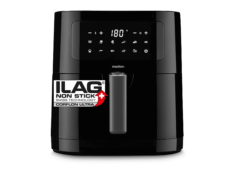 MEDION Friggitrice Ad Aria E40 XL 5,2L 2150W – 9 Programmi Automatici, Pannello Touch, Rivestimento Antiaderente, Include Stampo Per Torte - 4