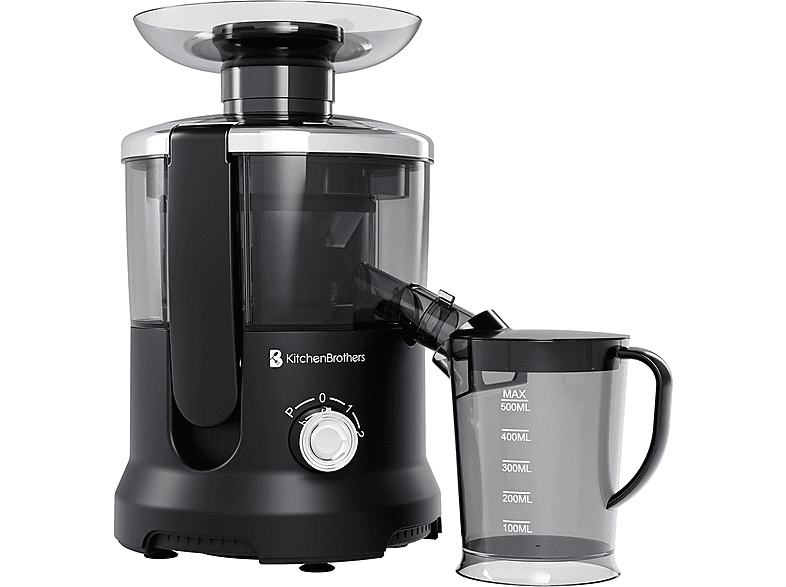 KITCHENBROTHERS KB4182 | Saftpresse - 500ml Slow Juicer 600 Watt, Schwarz
