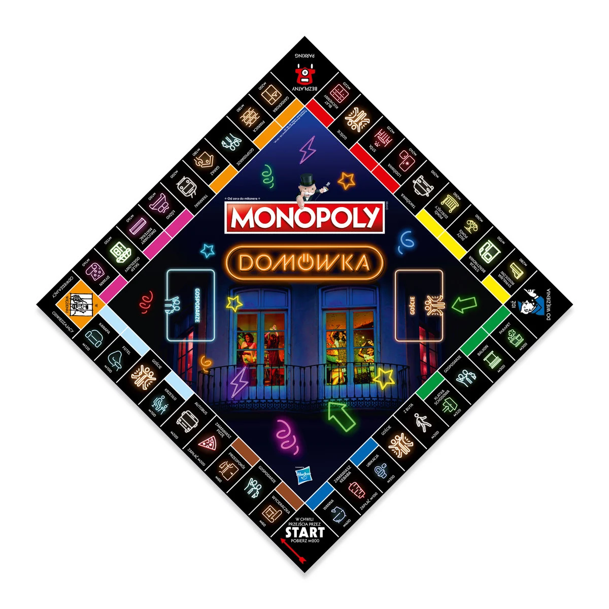 Gra planszowa Monopoly z planszą w kształcie rombu z motywem Domowka.