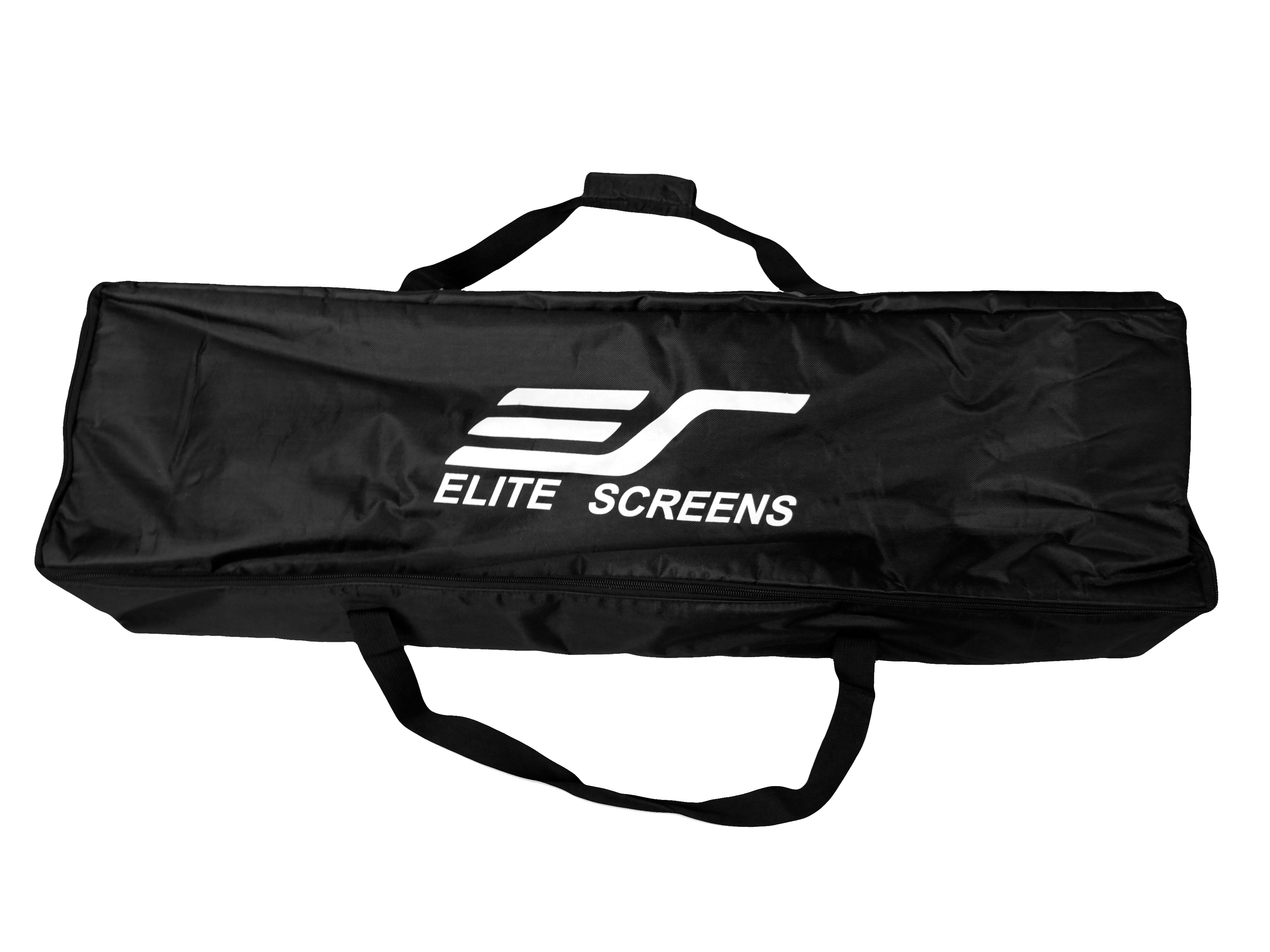 Una borsa nera con scritte bianche, le parole 'ELITE SCREENS' sono visibili.