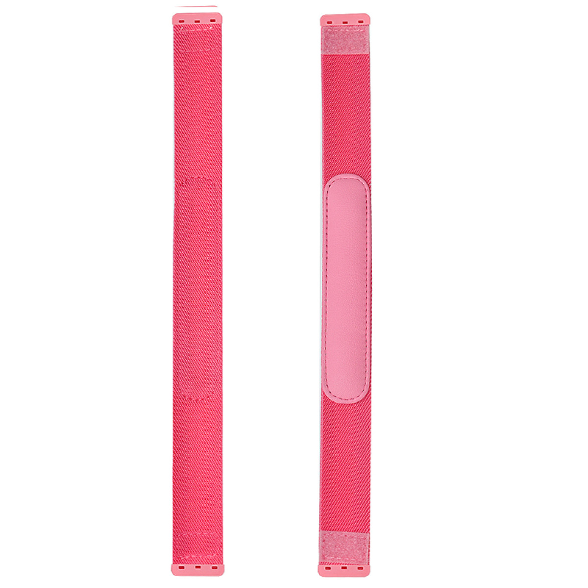 Due fasce rosa per la testa con imbottitura rosa e chiusura in velcro.
