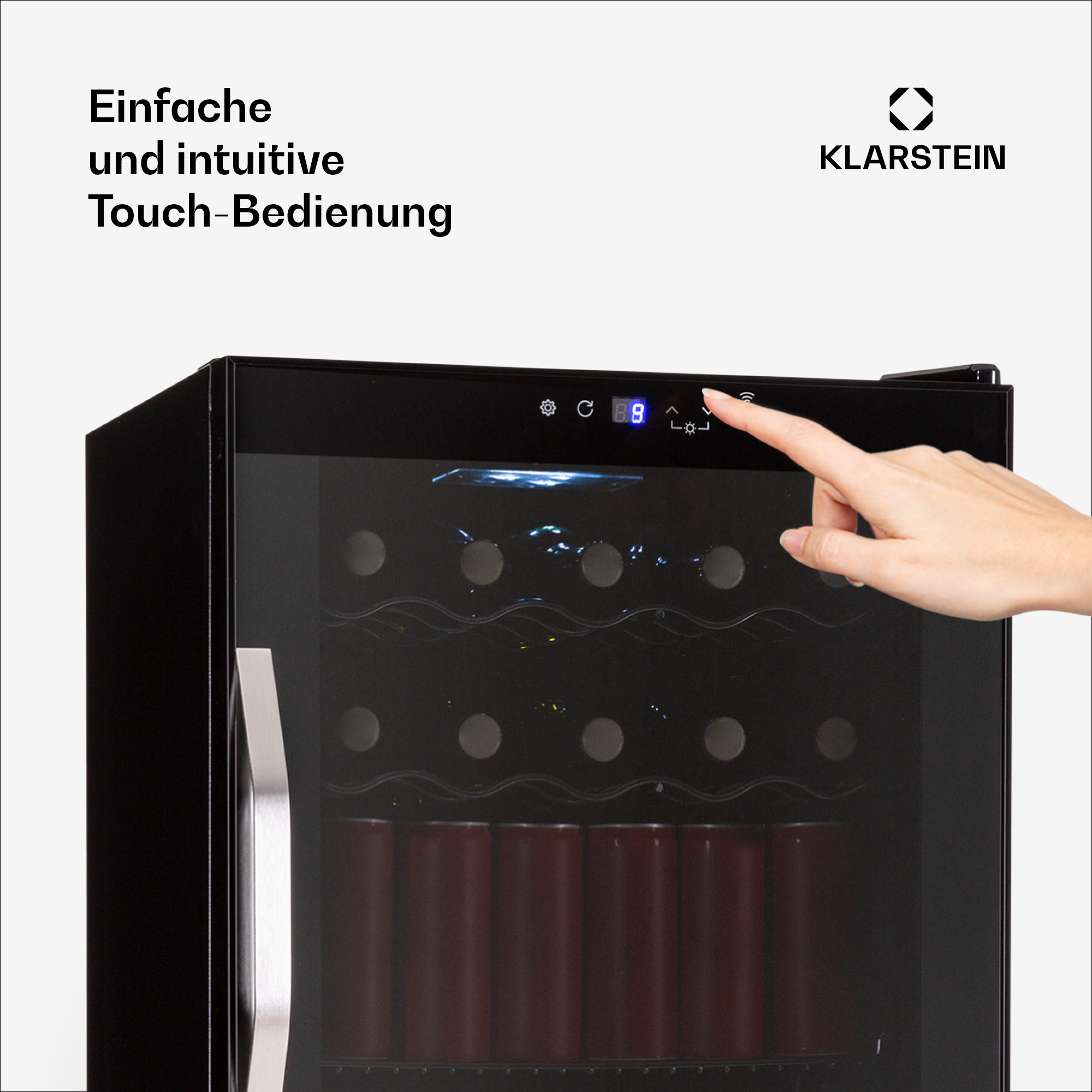 Scheda tecnica del prodotto, con specifiche per un frigorifero Klarstein.