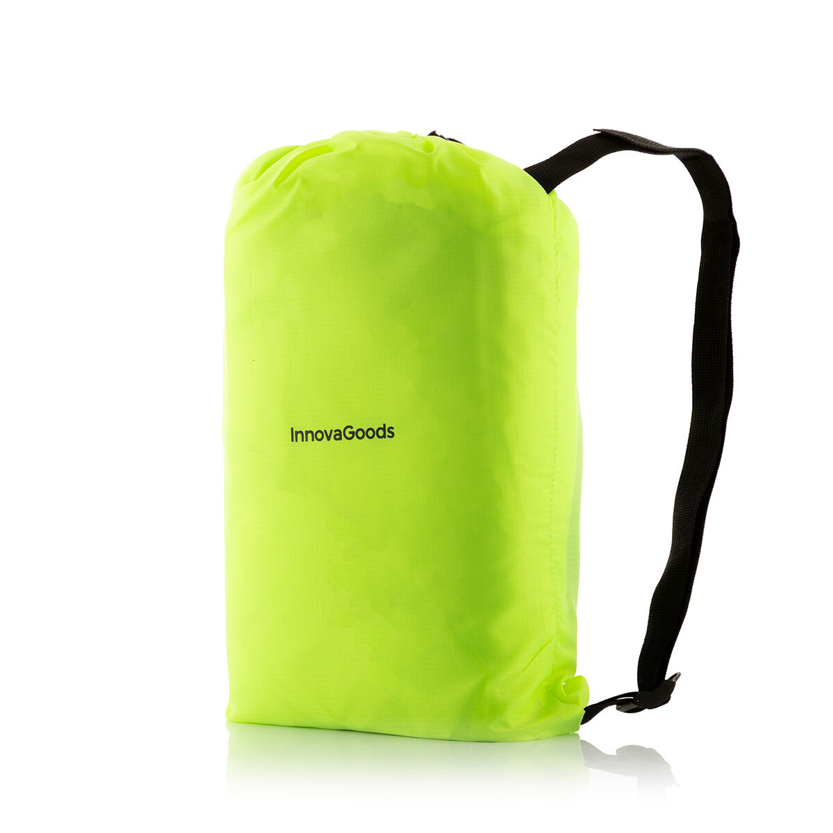Grüne Tasche mit schwarzem Riemen, InnovaGoods-Logo.