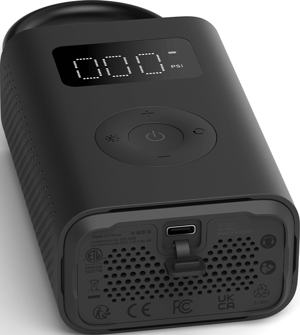 '000' gösteren dijital ekranlı ve düğmeli siyah cihaz. Beyaz zemin.