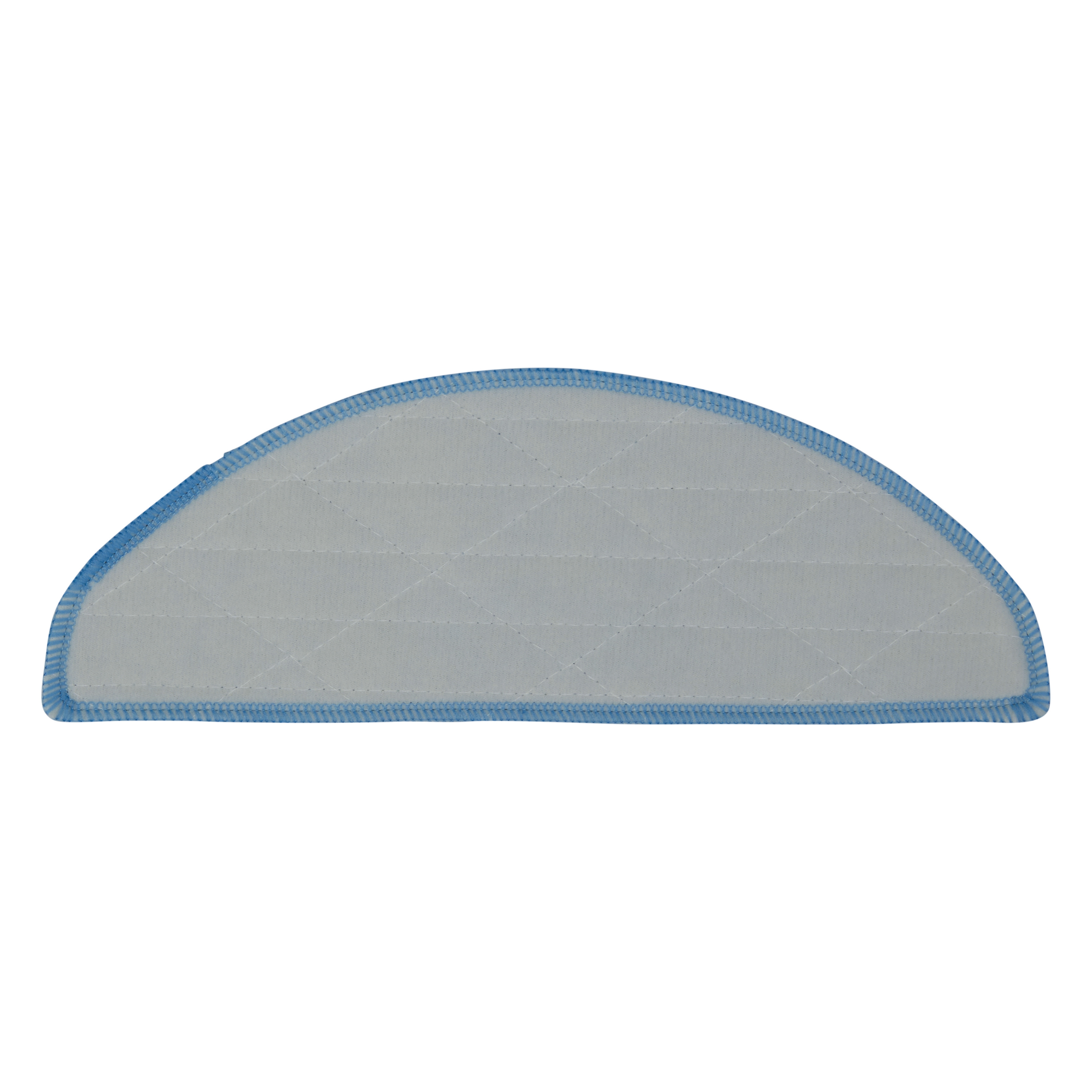 Blau-weißes Wischpad. Halbkreisförmig mit blauem Rand und weißem Innenraum.
