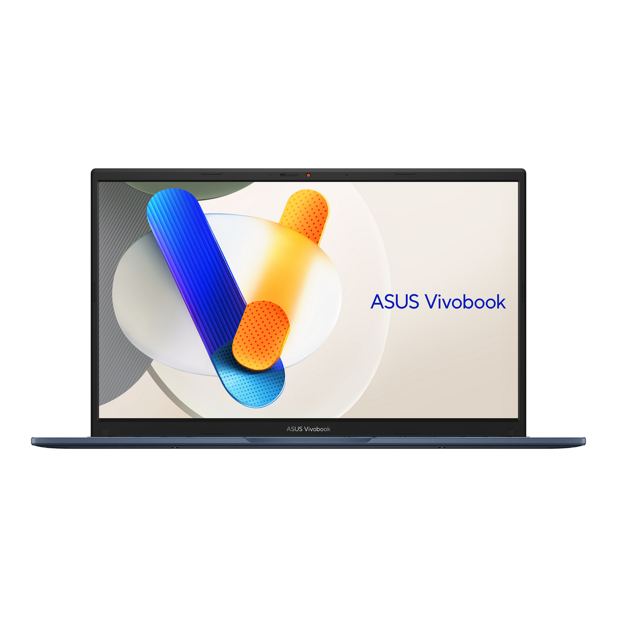 Portátil. El portátil está abierto y muestra una pantalla, que muestra un diseño abstracto y las palabras "ASUS Vivobook".