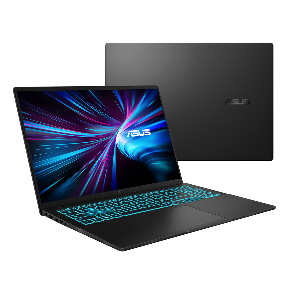 Portátil y la parte trasera del portátil con el logo de ASUS.