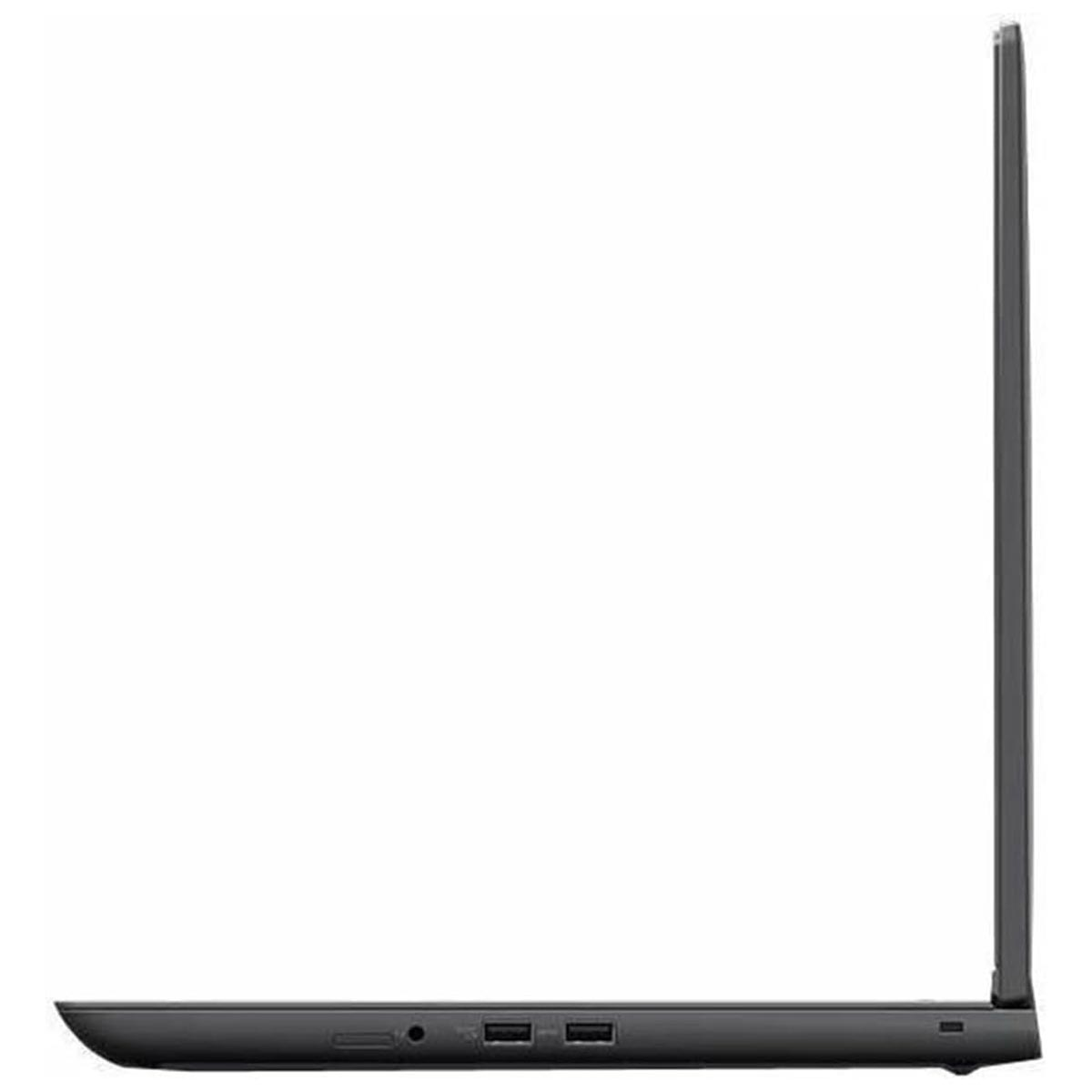 Widok z boku laptopa, pokazujący jego stronę z portami i zamkniętym ekranem.