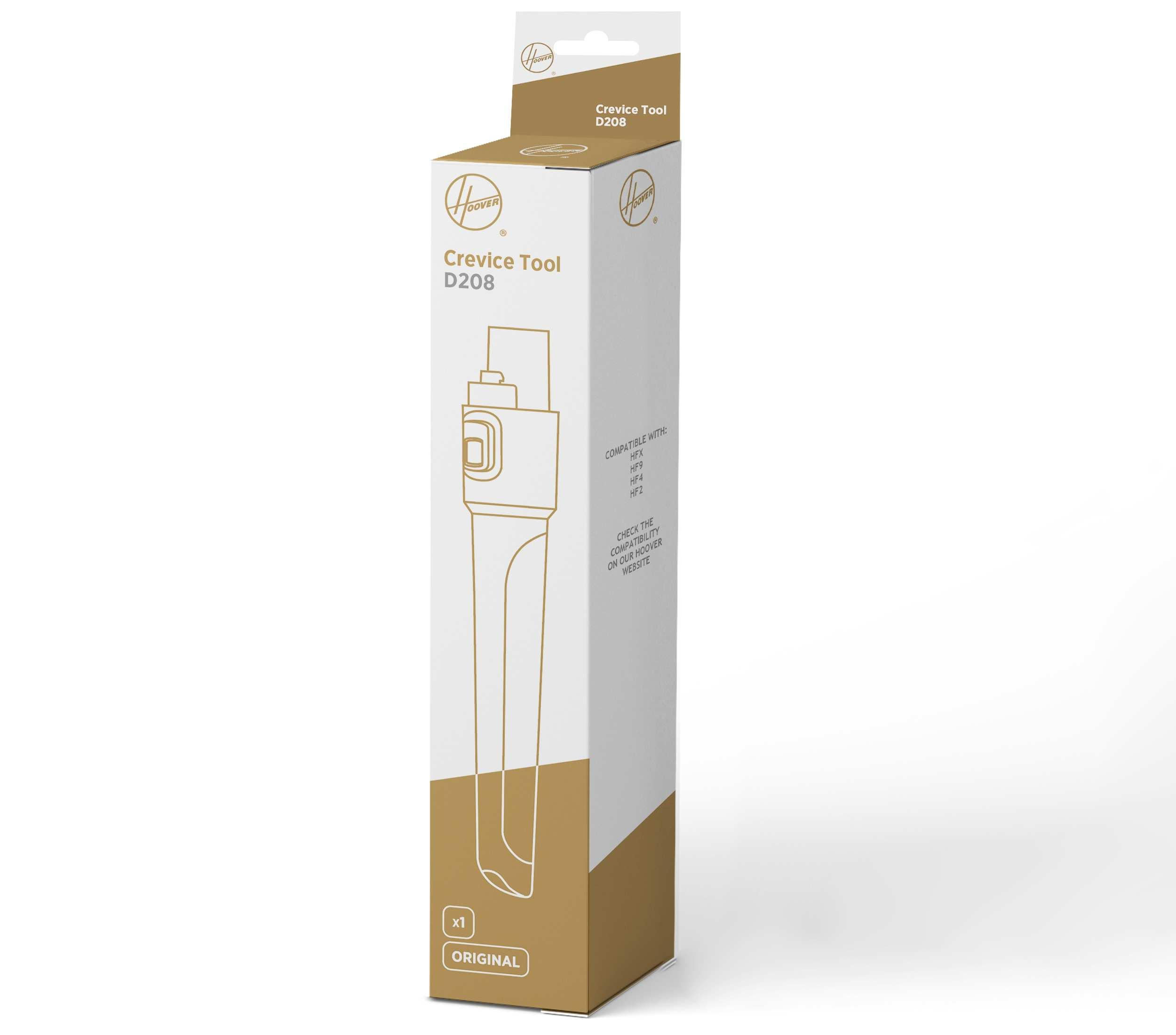 Hohe, schmale Box mit HOOVER Crevice Tool D208 Branding.