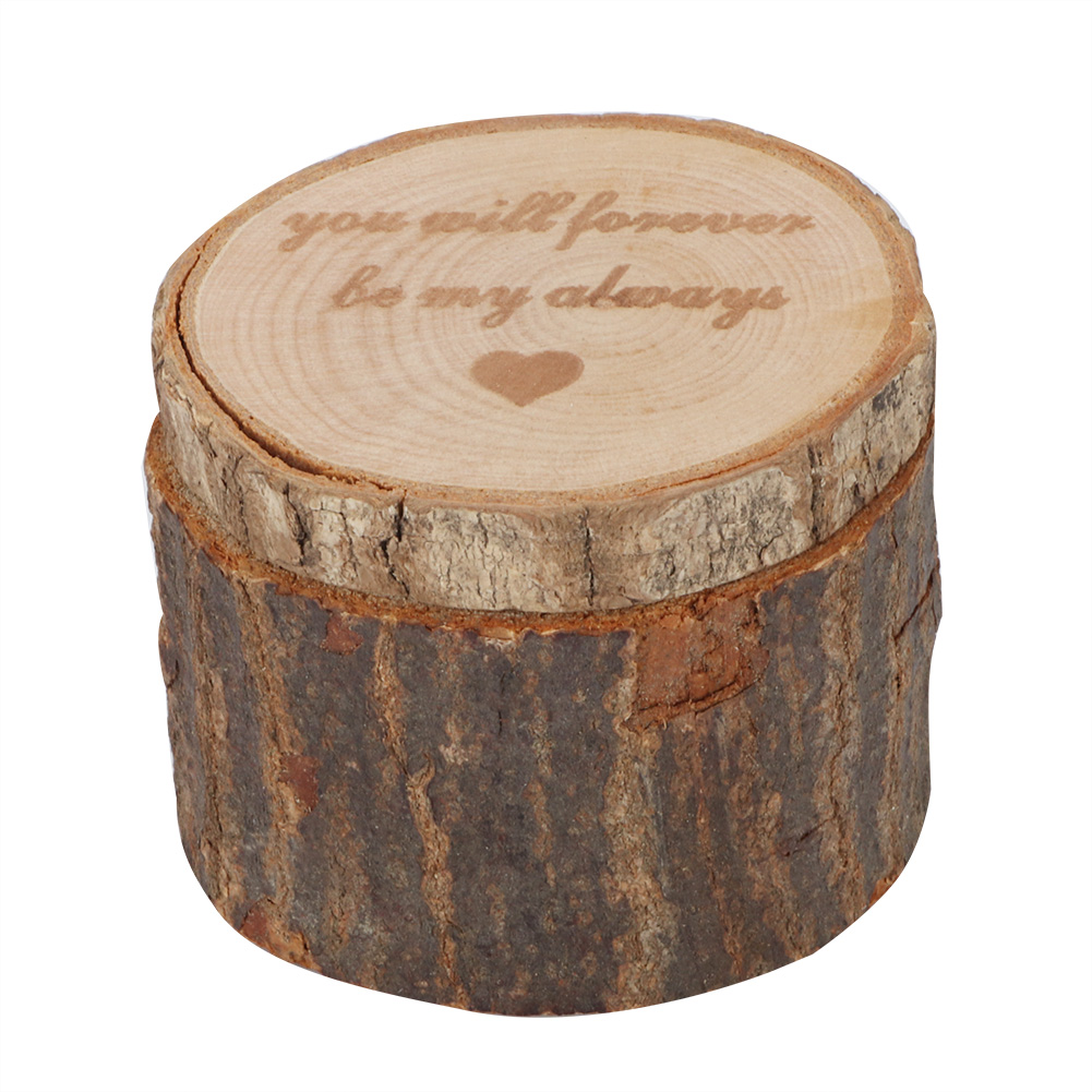 Ringbox aus Holz. Auf dem Deckel steht 'you will forever be my always' mit einem Herz. Die Box ist aus Holz.