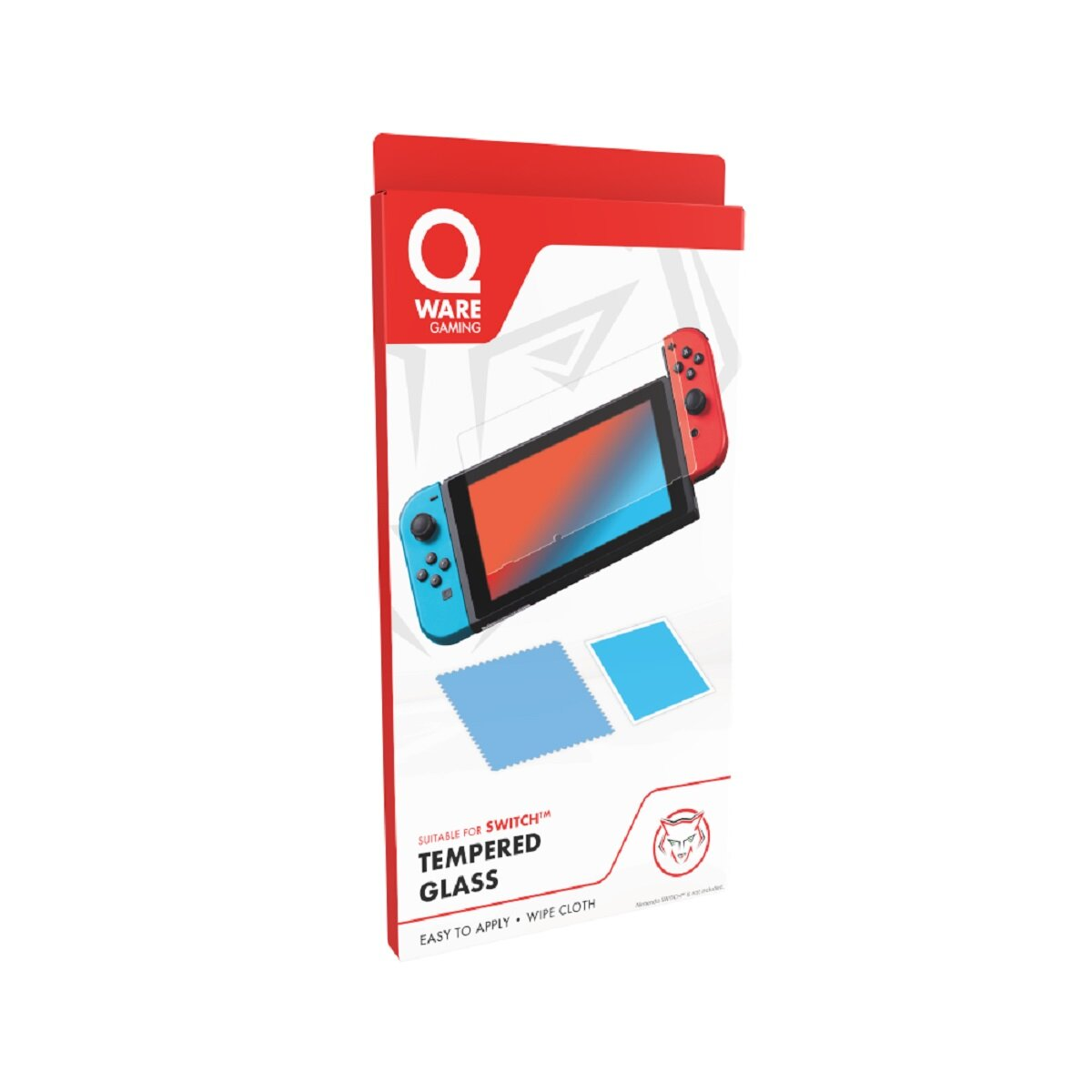 Box mit einer Nintendo Switch und einem Displayschutz.