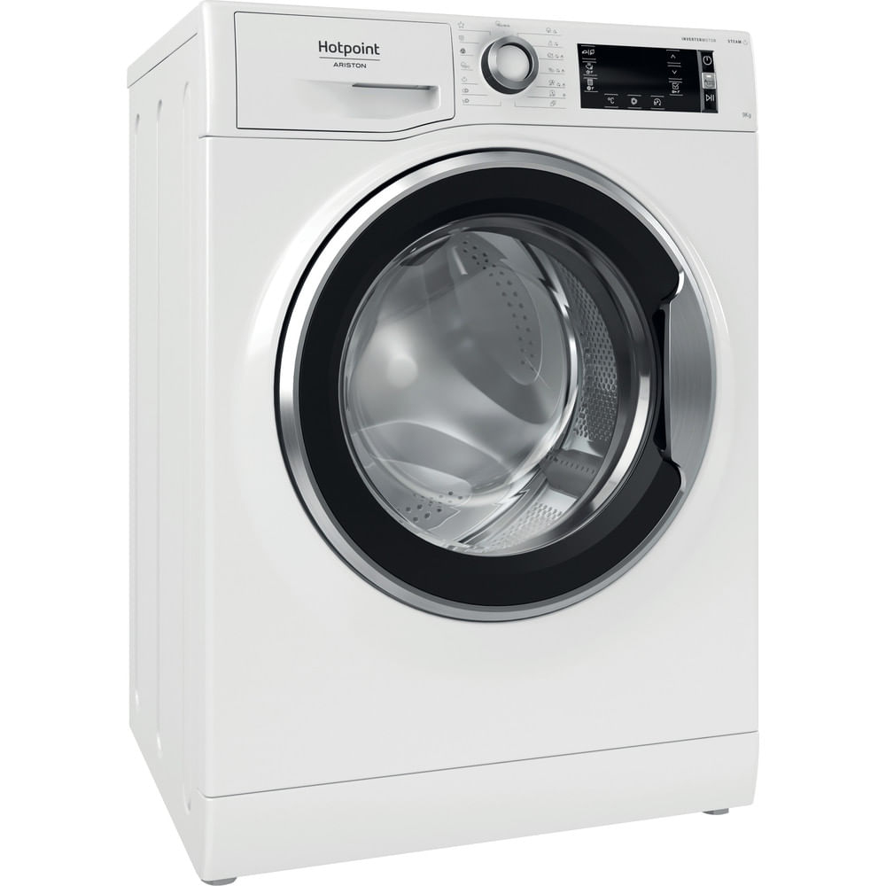 Scheda informativa del prodotto Hoover H3TM28TAMC5/1-S che illustra l'efficienza energetica e i parametri.