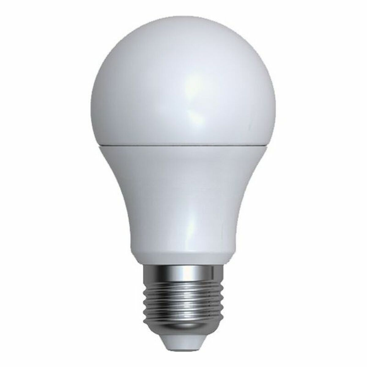 Una bombilla LED blanca de lado, mostrando la marca.