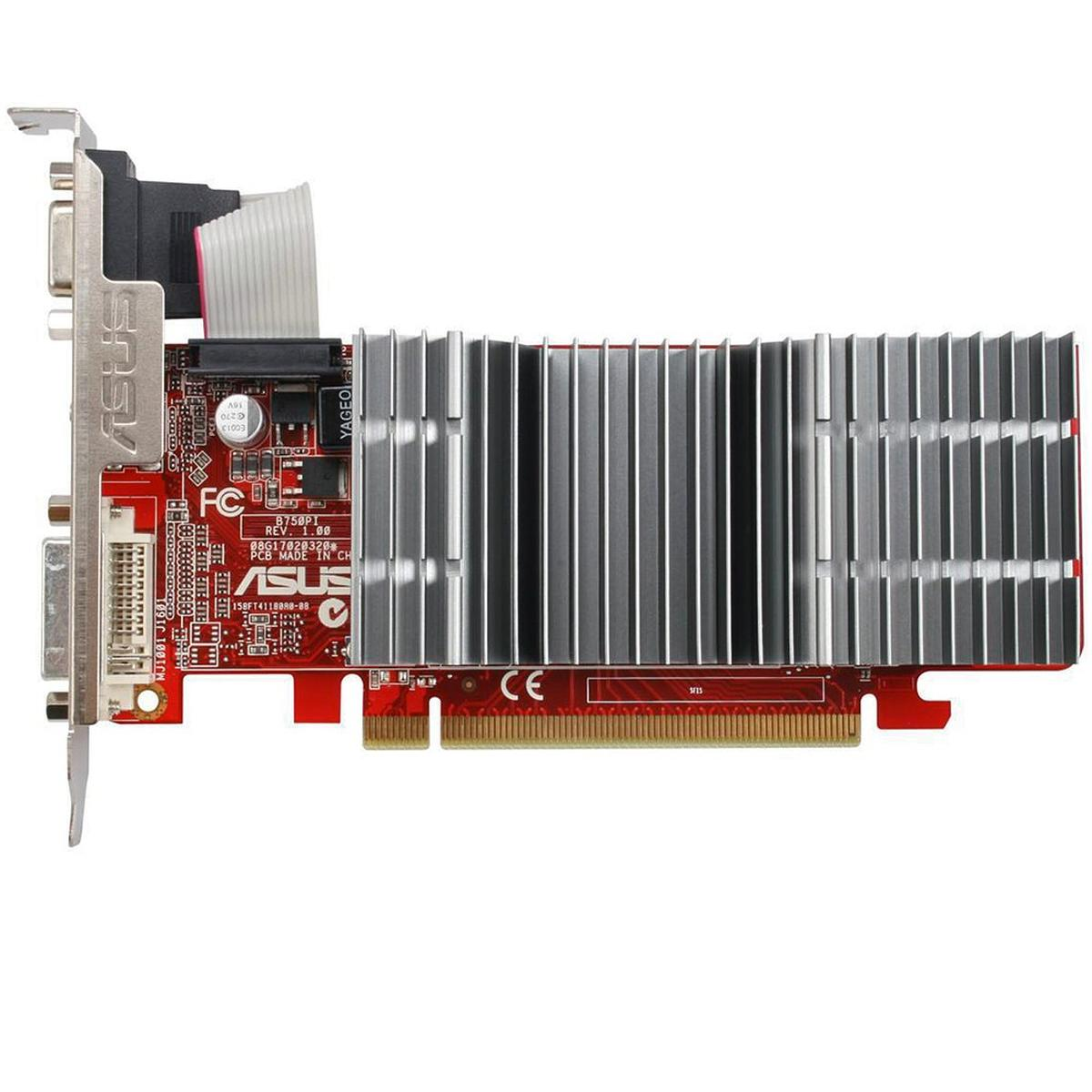 Scheda grafica per computer rossa e argentata. Ha un grande dissipatore di calore e vari connettori. Il marchio ASUS è visibile.