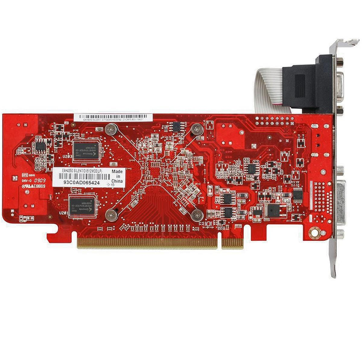 Scheda di circuito rossa con chip e connettori. Etichetta Made in China visibile. Sfondo bianco.