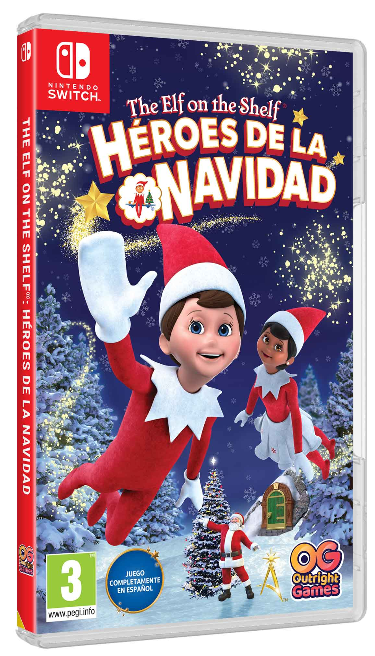 Portada de The Elf on the Shelf: Heroes de la Navidad. Un elfo en una escena nevada.