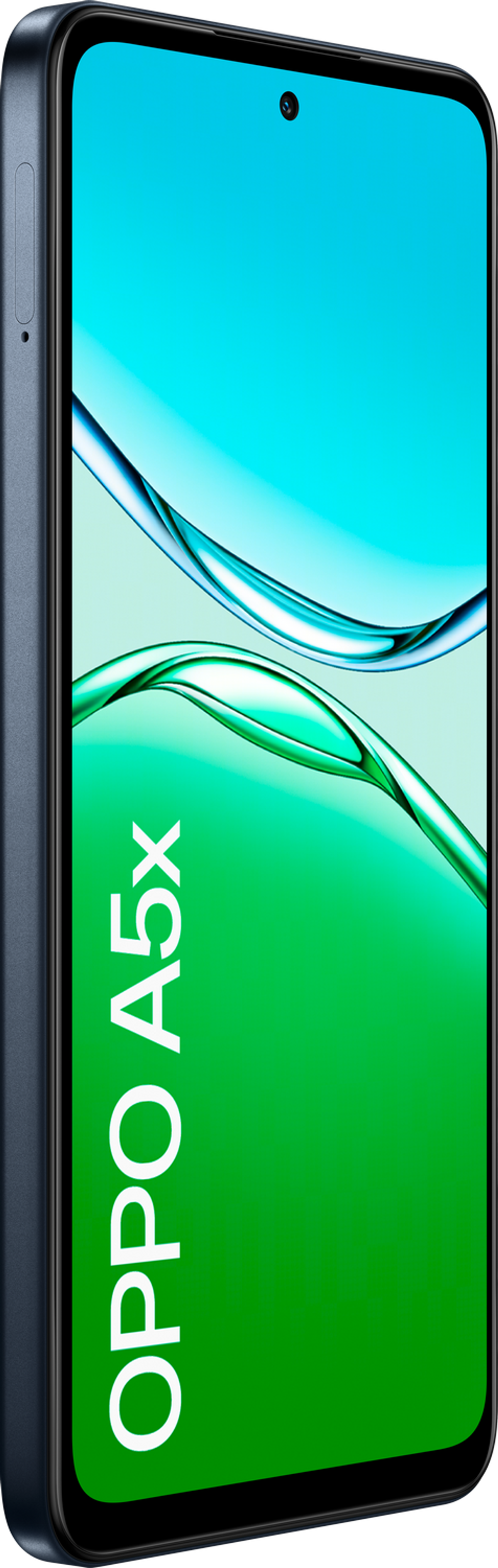 Dos d'un téléphone bleu avec la marque Oppo. Le système de caméra est visible en haut.