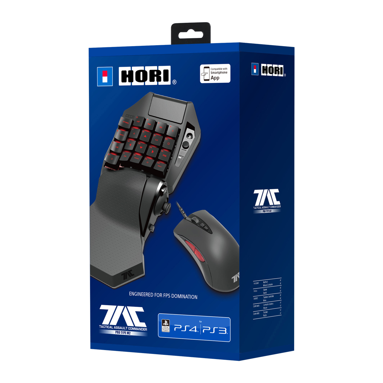 Hori TAC Pro in scatola, una combo tastiera e mouse per giochi progettata per PS4 e PS3.