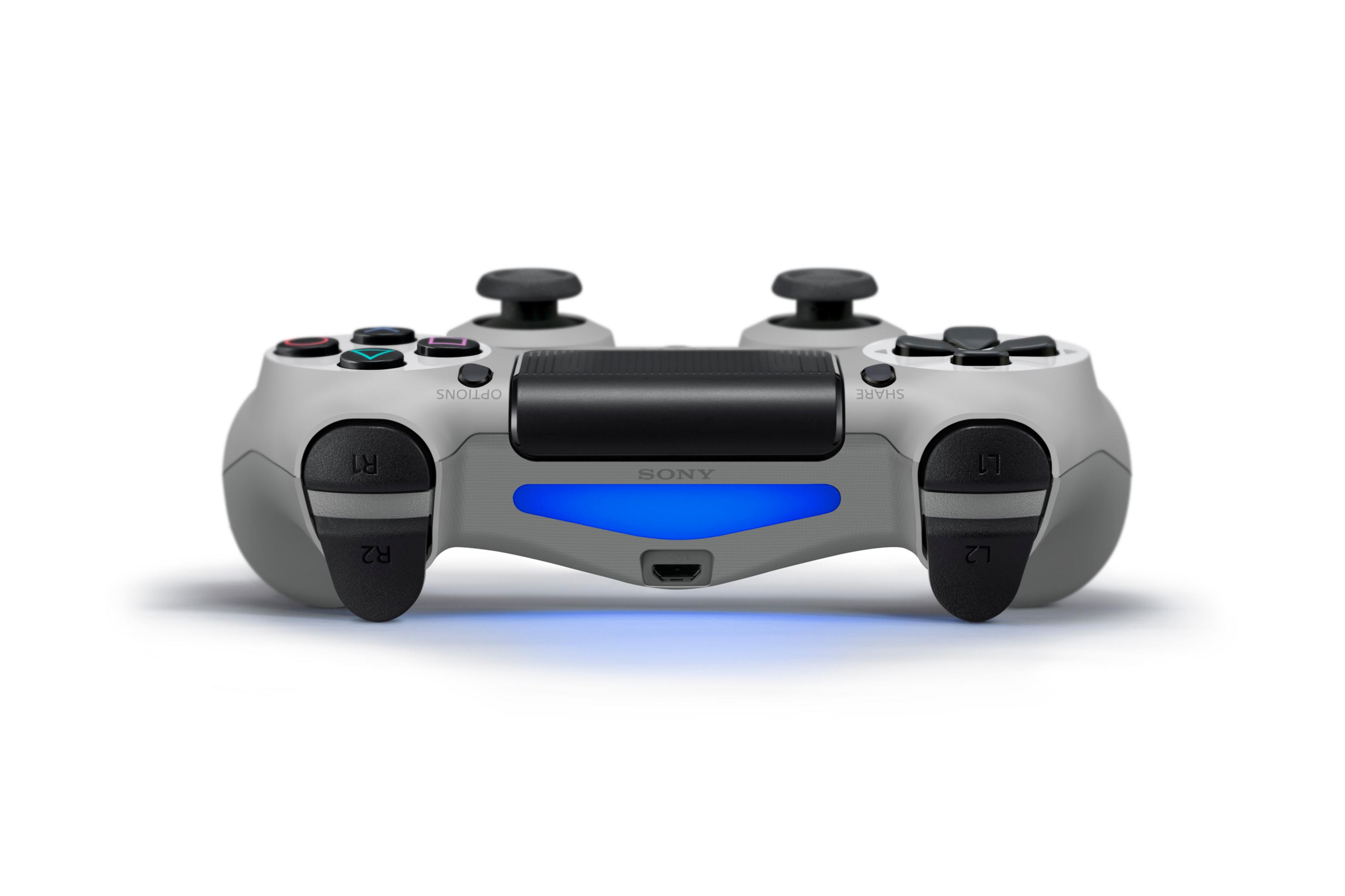 Un controller Nintendo Switch grigio e nero con grafica di Mario e Luigi. Ha joystick e pulsanti neri.