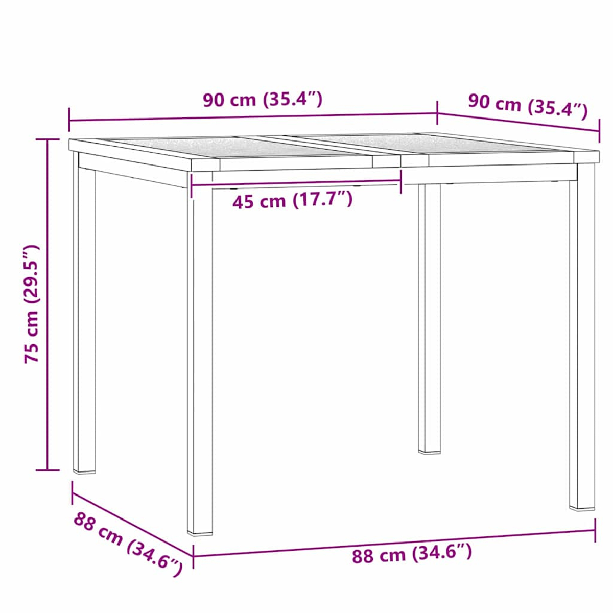 Ein Holzstuhl mit Armlehnen, Abmessungen in cm sind angegeben. Er hat eine Sitzfläche und Rückenlehne.