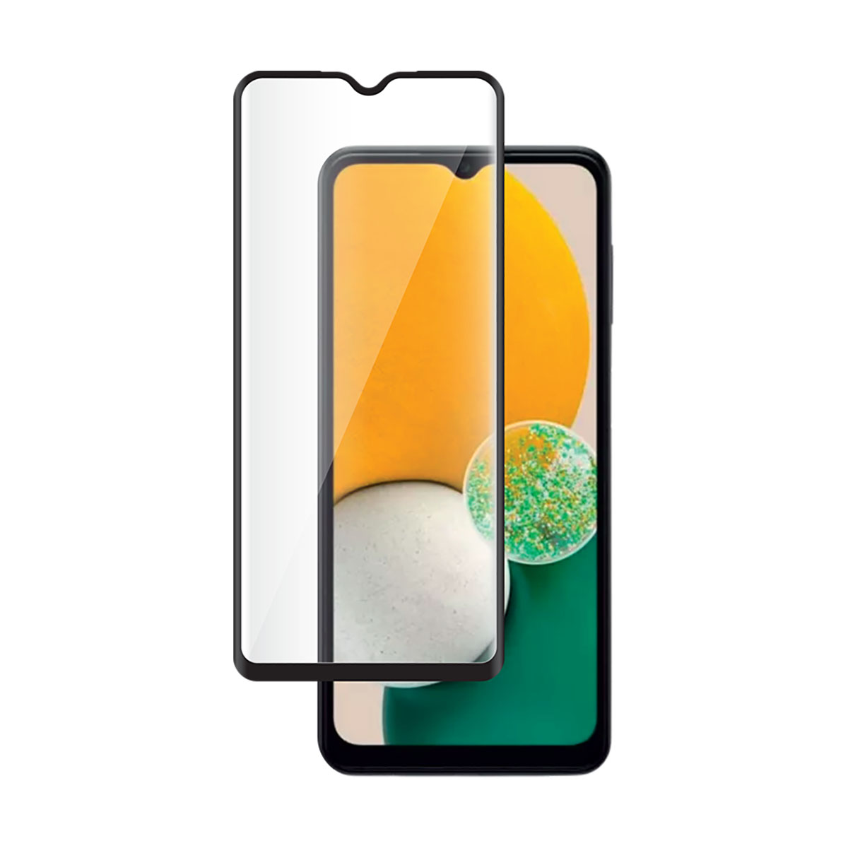 Due telefoni con protezioni schermo. Uno con sfondo arancione e bianco e l'altro trasparente.