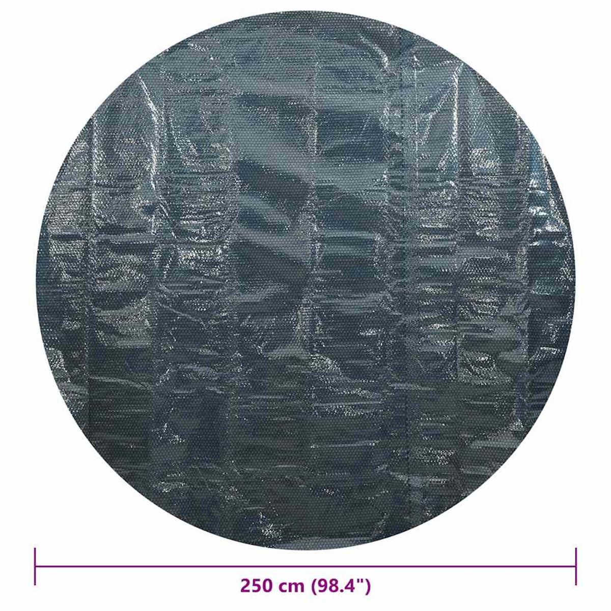 Ein kreisförmiges, dunkelgraues, strukturiertes Material. Das Material hat ein Blasenmuster.