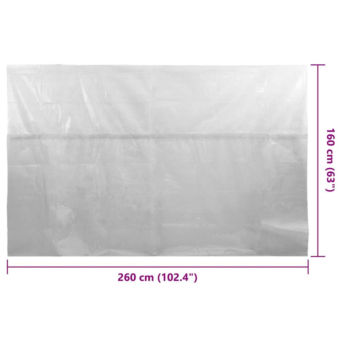 Eine weiße Plane mit den Maßen: 260cm x 160cm, Etiketten sind enthalten.