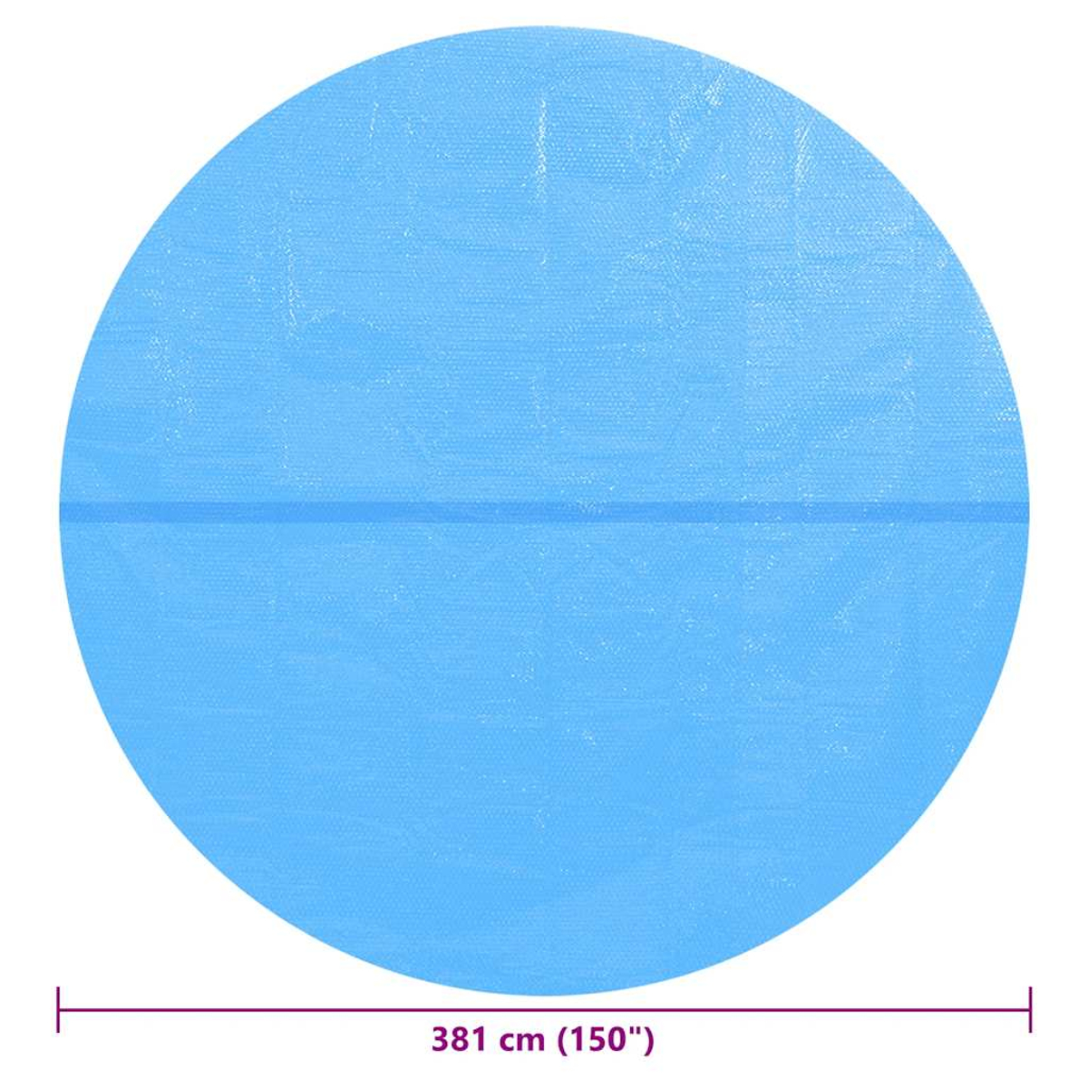 Eine große blaue runde Poolabdeckung.