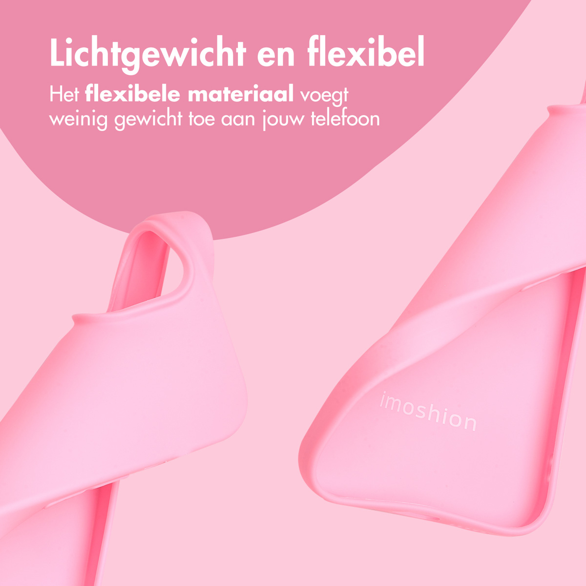 Deux coques de téléphone roses. Une ouverte, l'autre fermée. Fond blanc.