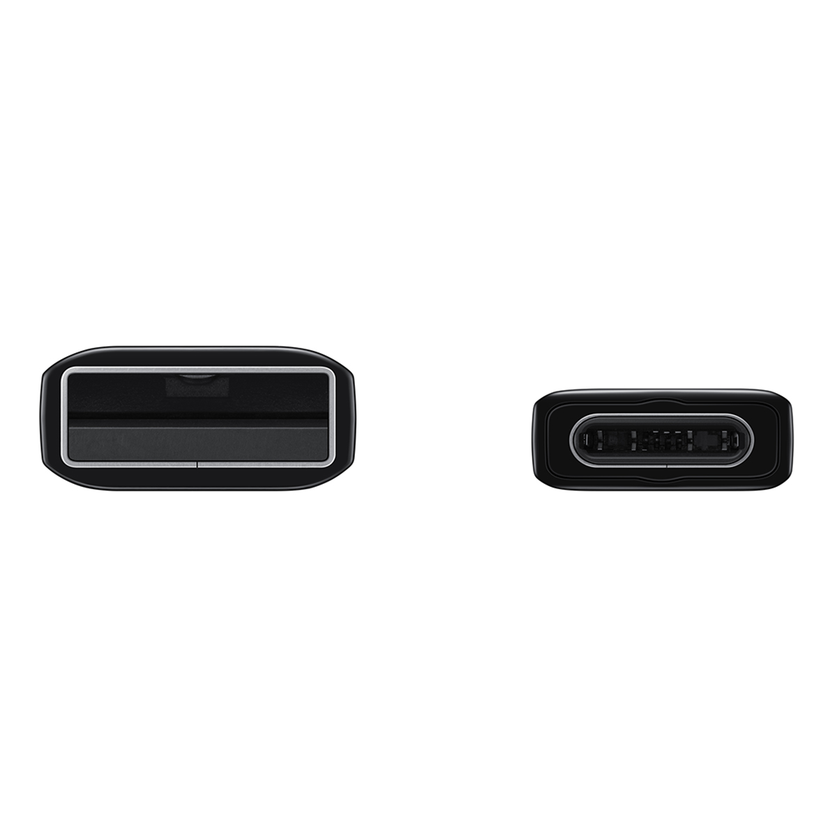 Zwei schwarze USB-Anschlüsse, einer USB-A und einer USB-C.