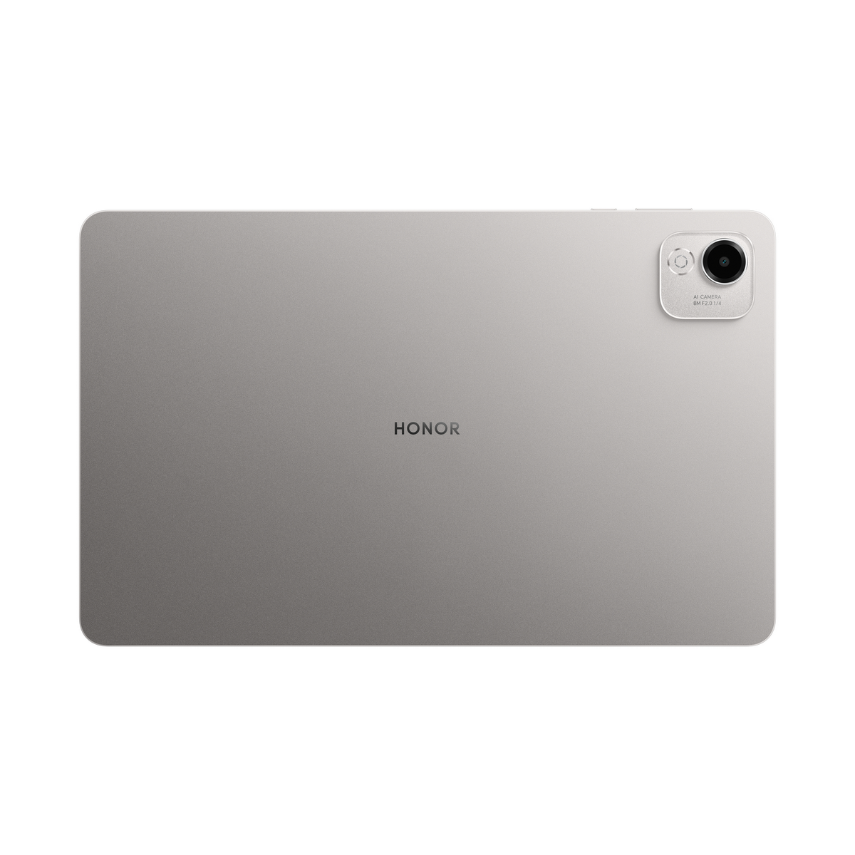 Jasnoszary tablet HONOR, widok z tyłu, z aparatem w prawym górnym rogu.