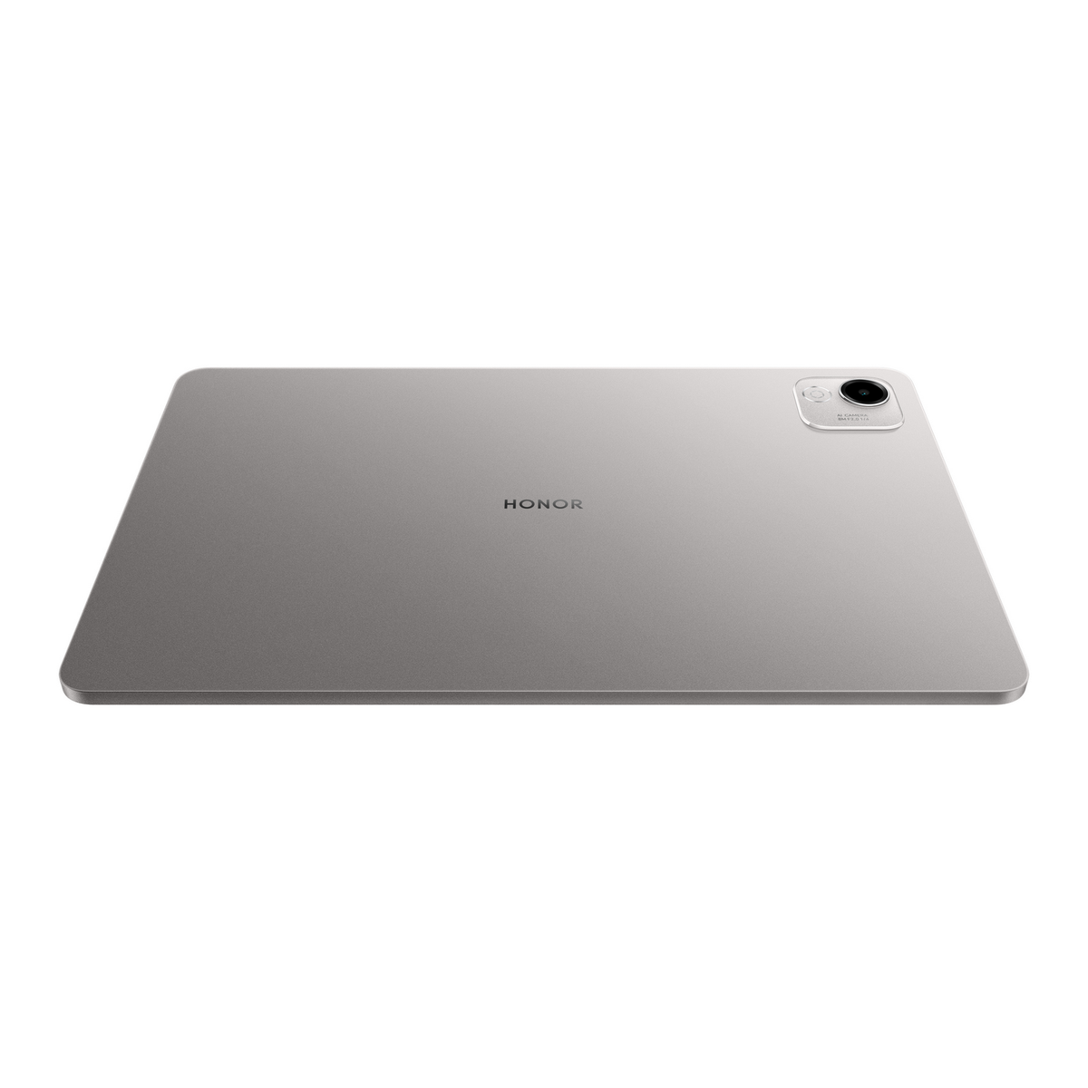 Szary tablet ze słowem HONOR wydrukowanym na odwrocie, wraz z kamerą w prawym górnym rogu.