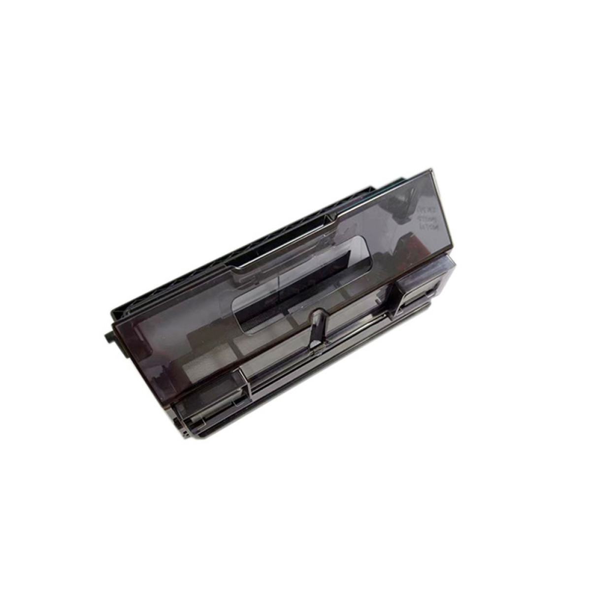 Cartuccia nera per aspirapolvere. Design rettangolare con apertura visibile.