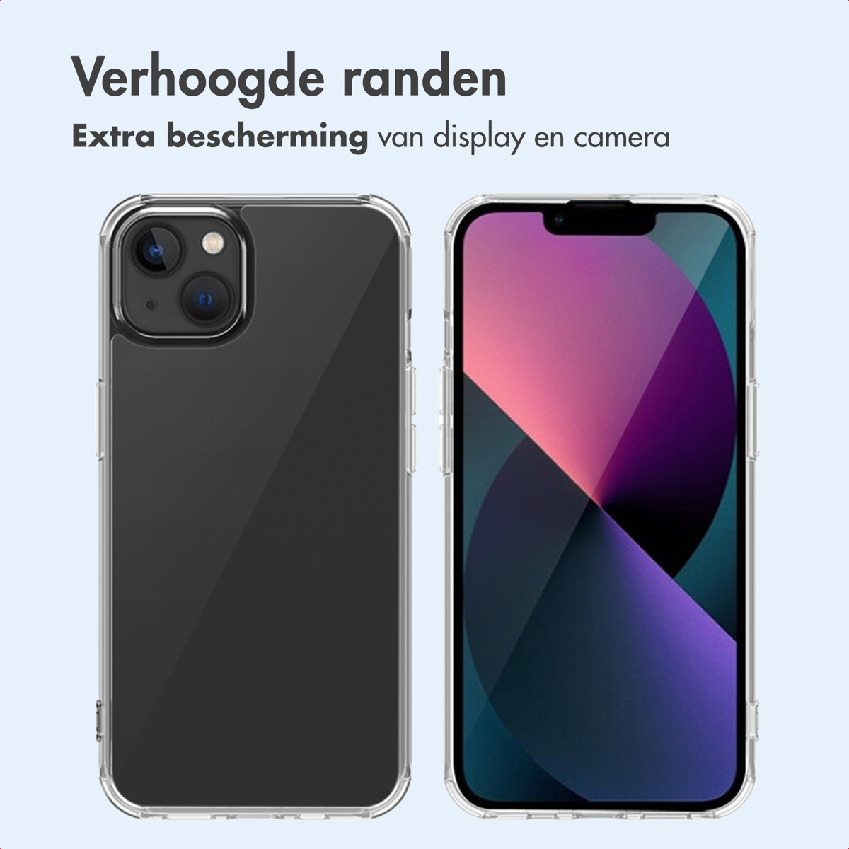 Deux téléphones dans des coques. L'un est transparent et l'autre est noir.
