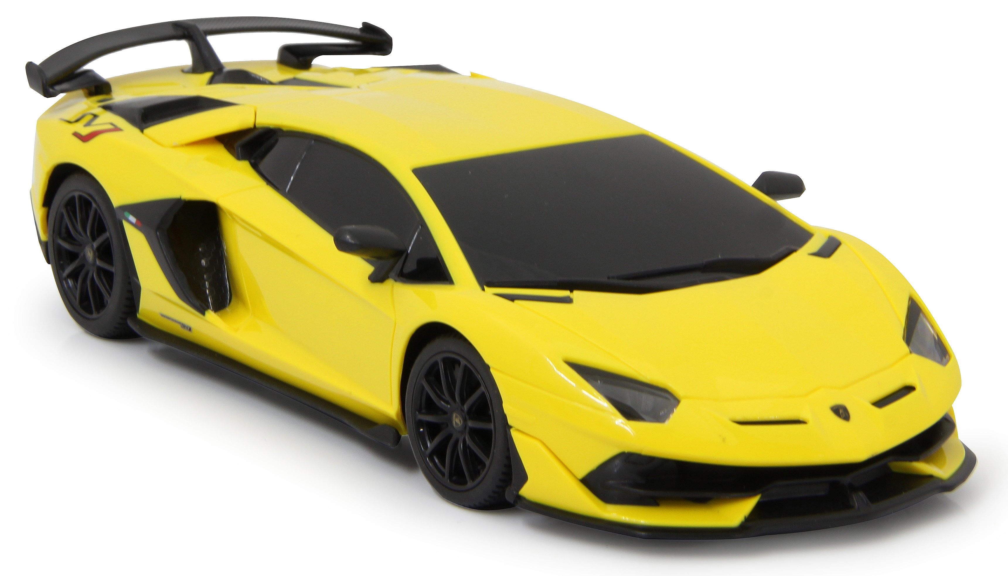Coche modelo Lamborghini Aventador SVJ amarillo.