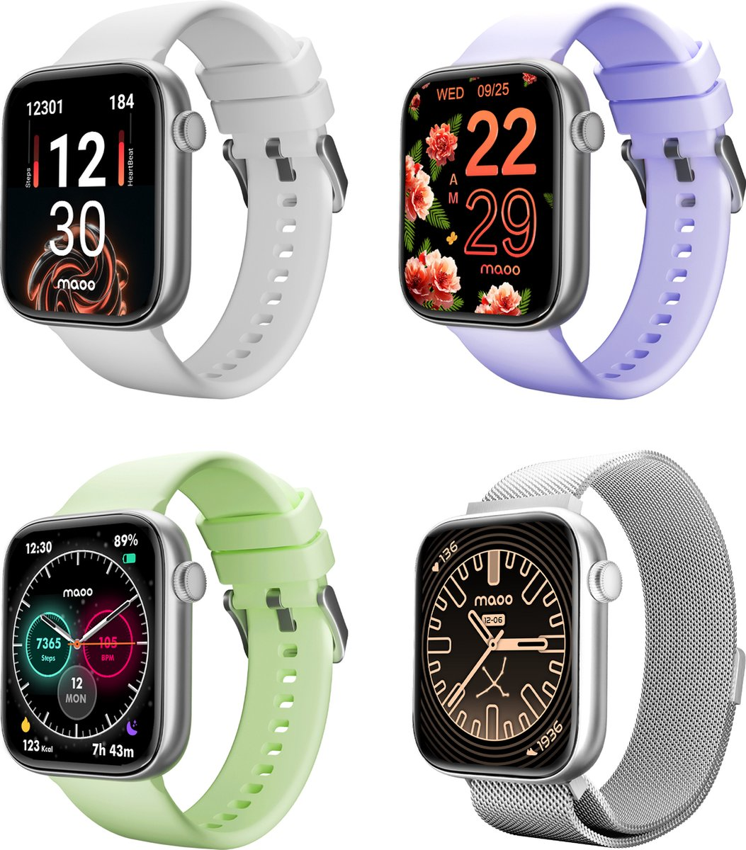 Eine schwarze Schachtel mit Smartwatch-Display. Text: 'ProWatch 1.85" AMOLED Display'.