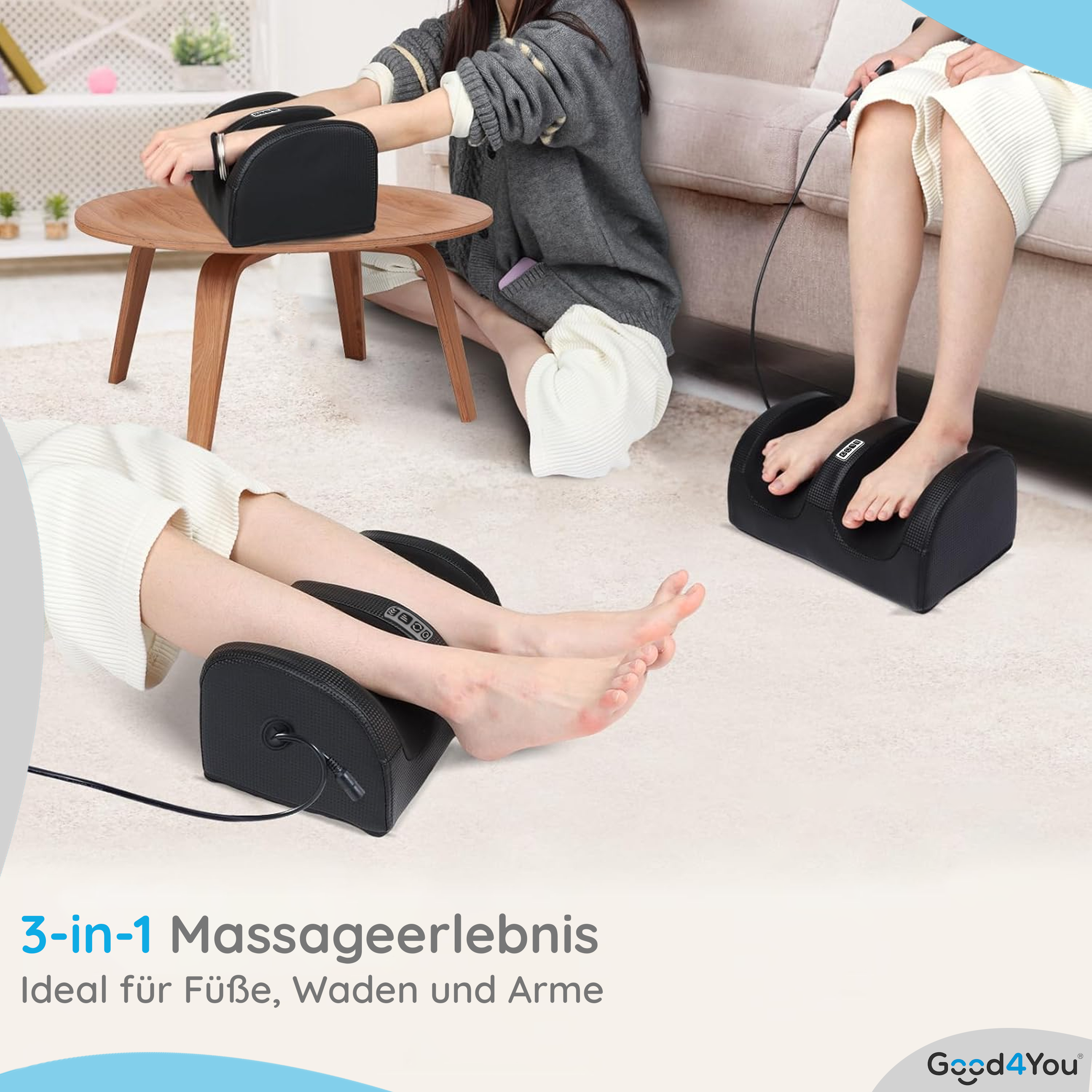 fußmassage vibration Genius Fußmassagegerät Feelvita Acticur Fußmassagegerät, elektrisch mit  Wärme Funktion, 3 tlg., Vibration und Thermofunktion
