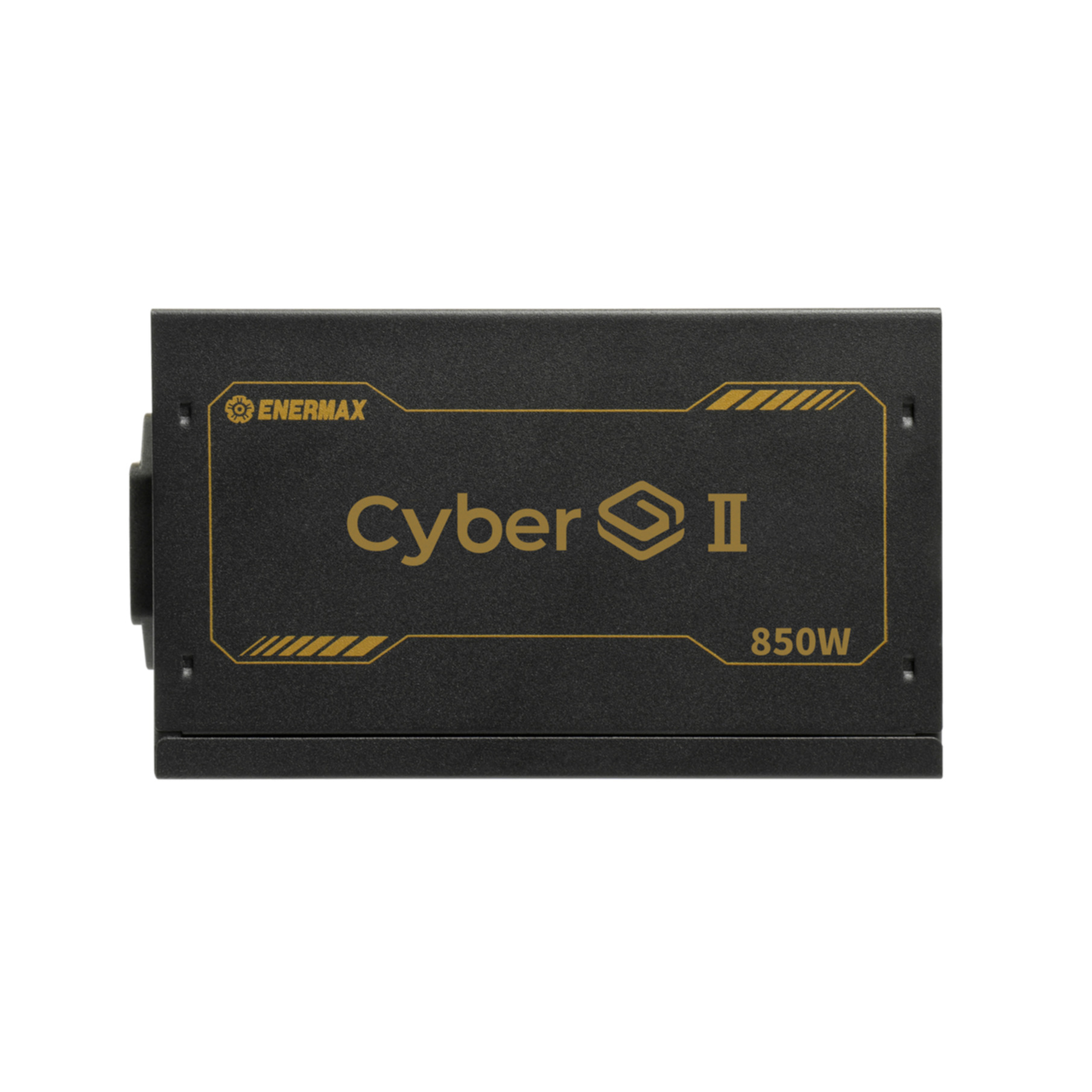 Schwarzes Computer-Netzteil mit Text Cyber II 850W. Markenlogo sichtbar.