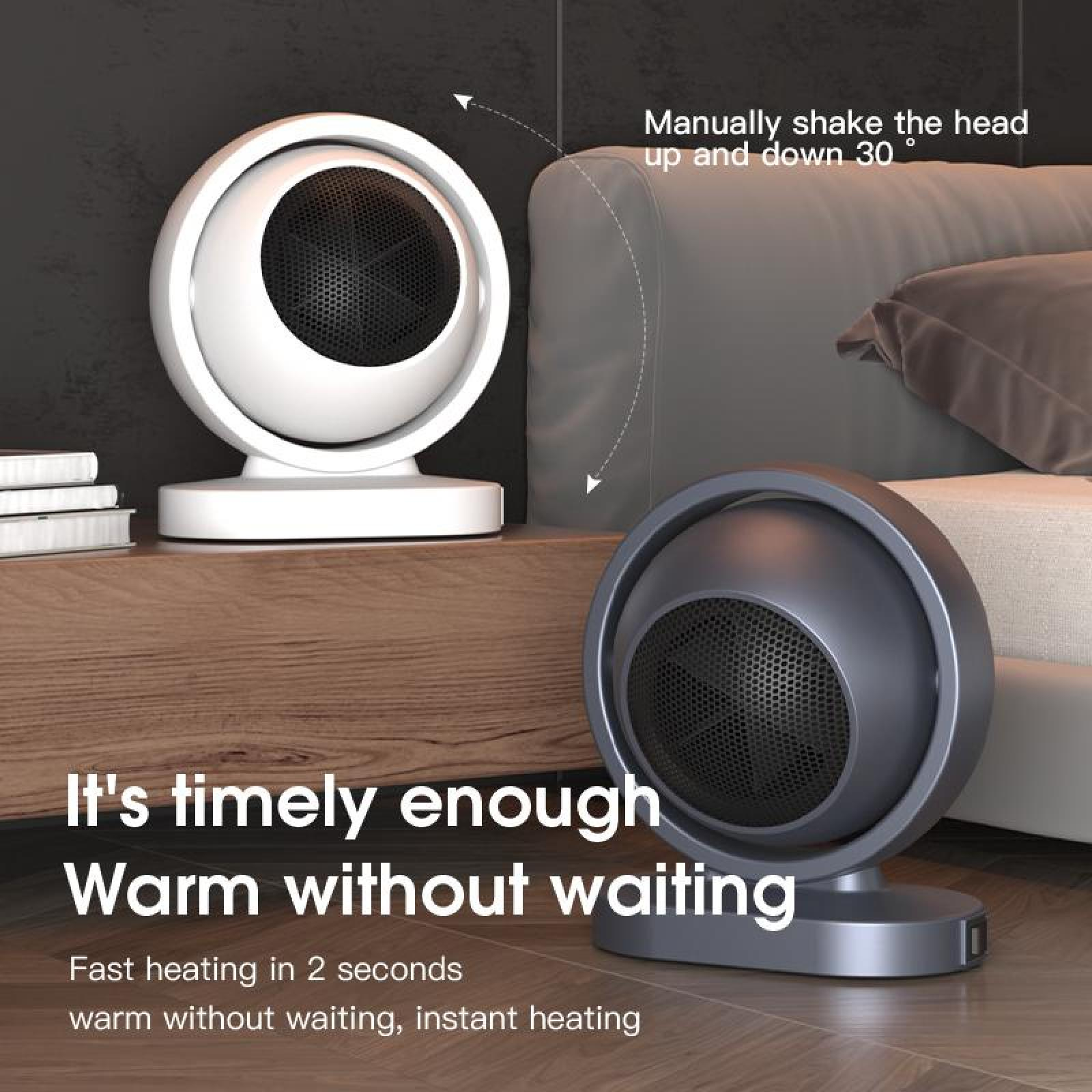 Kleiner Heizlüfter mit Gitterfront. Produktbeschreibung: Warm ohne Wartezeit.