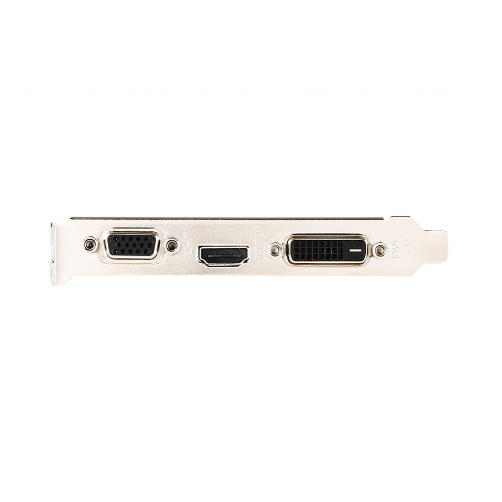 Eine Grafikkarte mit mehreren Anschlüssen. Zu den Anschlüssen gehören DVI, HDMI und ein weiterer Anschluss.