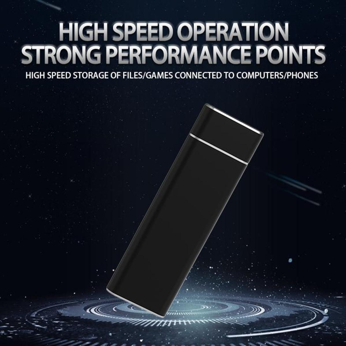 Ein schwarzes USB-Laufwerk mit silbernen Akzenten wird vor einem verschwommenen, futuristischen Hintergrund mit kreisförmigen Designs gezeigt.
