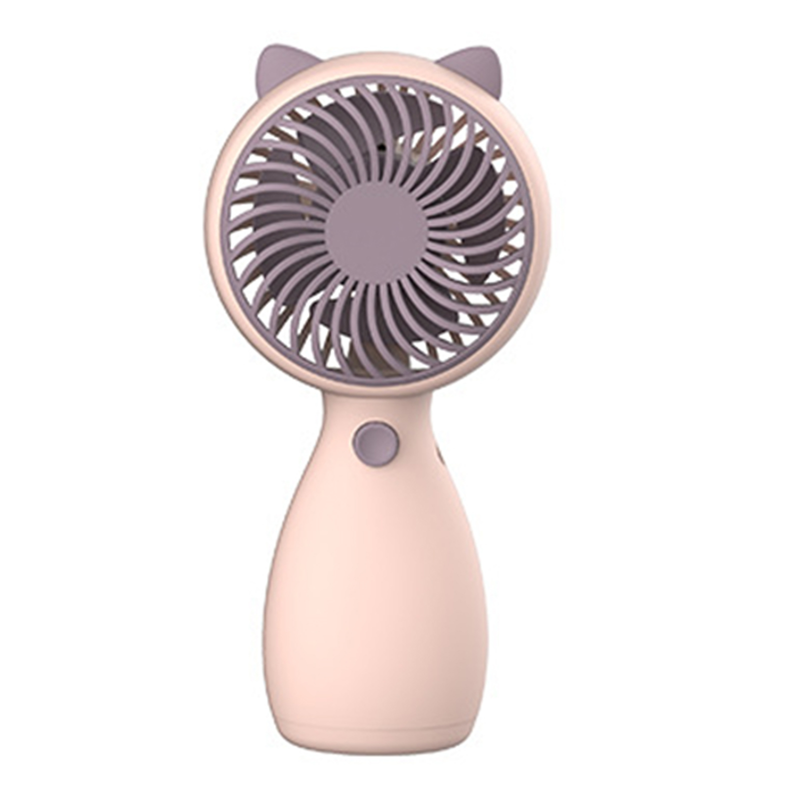 Ein rosa und lila Handventilator mit Katzenohren.