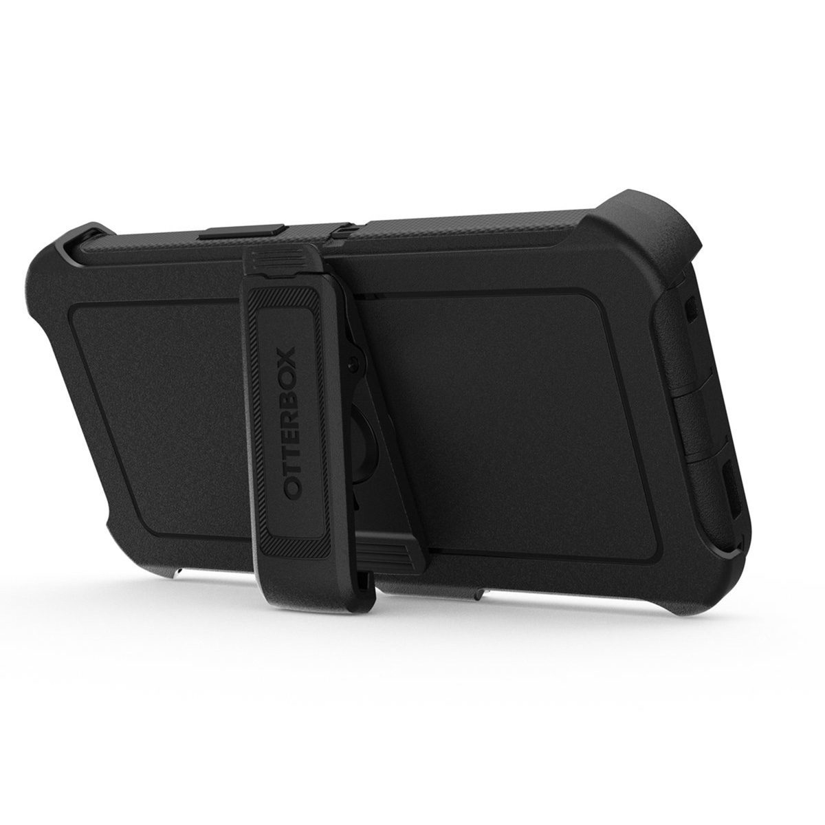 Custodia Otterbox nera con fondina. Il logo Otterbox è visibile.