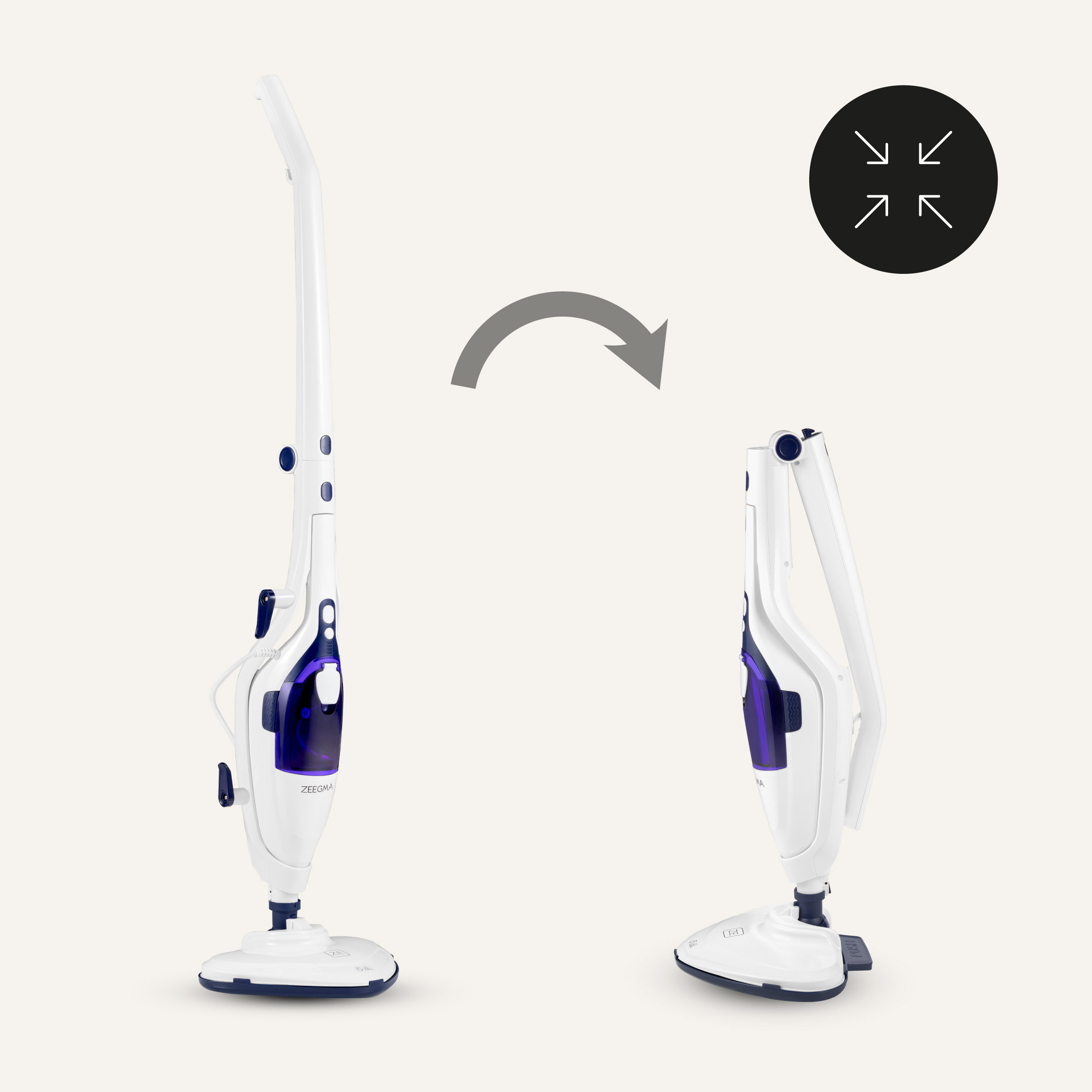 Mop parowy ZEEGMA PUUR PRIME CONTROL WHITE Biały | MediaMarkt