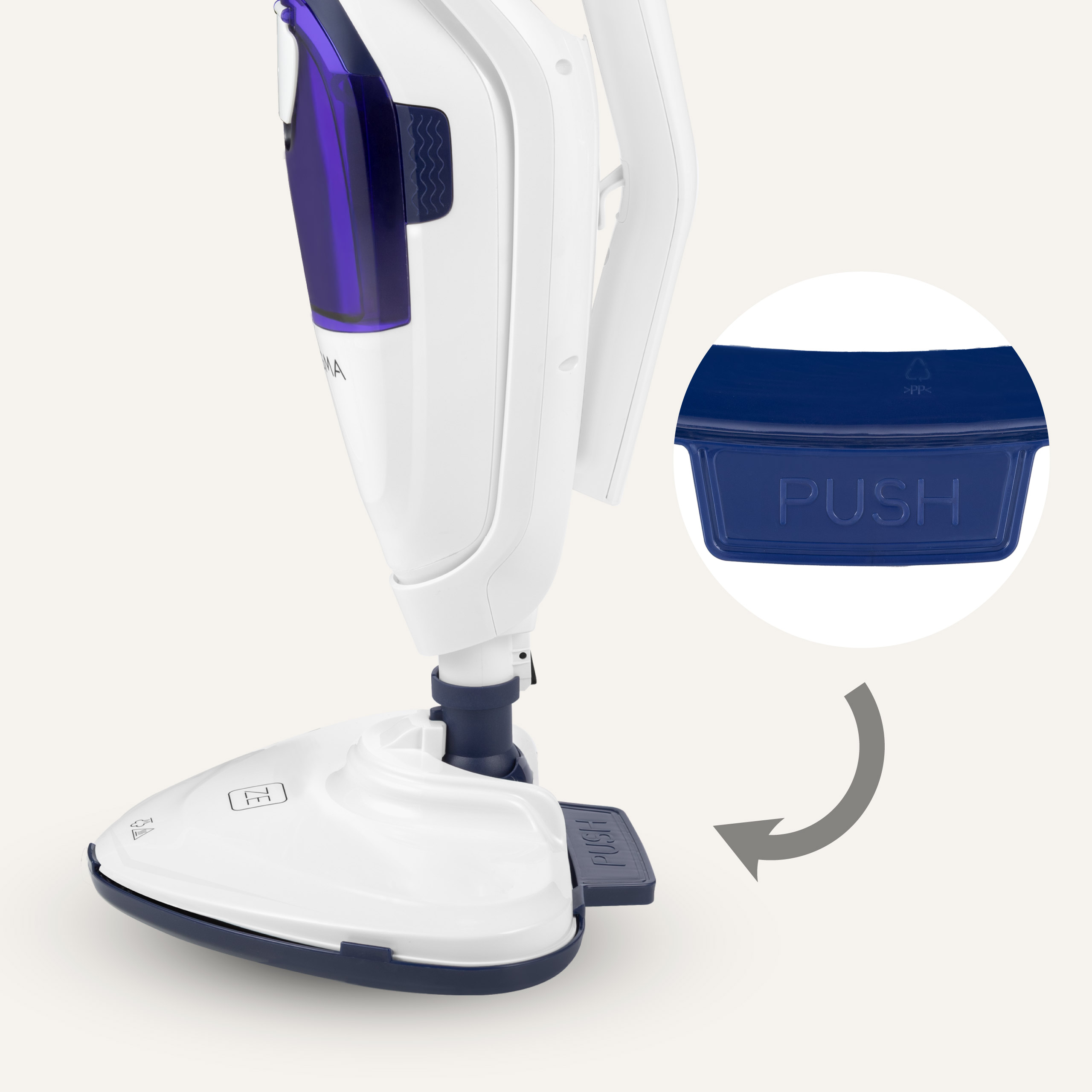 Mop parowy ZEEGMA PUUR PRIME CONTROL WHITE Biały | MediaMarkt