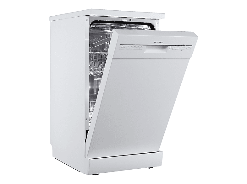 RESPEKTA GSPS45W-12 Geschirrspüler (Freistehend mit Unterbaumöglichkeit (Besteckkorb, 44,8 cm breit, 49 dB (A), D)