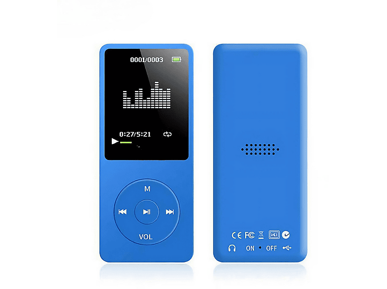 OOKURA 32GB Player (16GB+16GB Karte) Set MP3-Player 16 GB, Blau ...